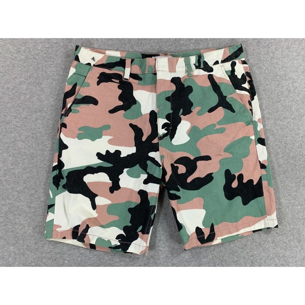 WeSC Camouflage Cotton Casual‎ Shorts (Men's 34) Green